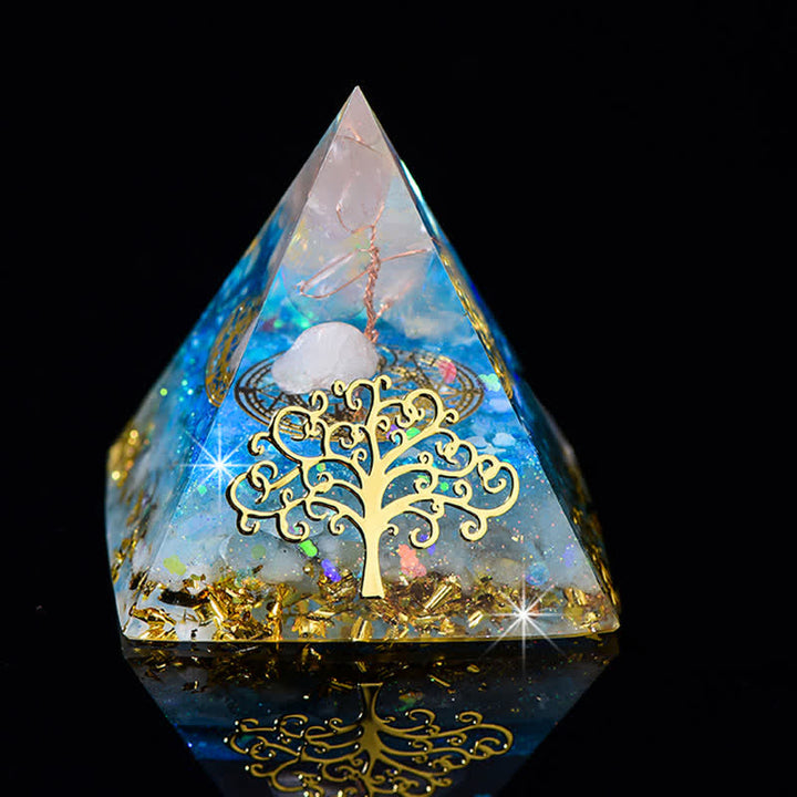 Olivenorma 6cm Albero della vita Piramide di Orgone in Pietra Naturale