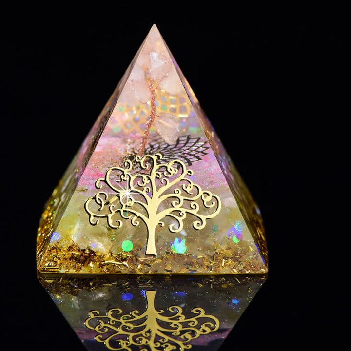 Olivenorma 6cm Albero della vita Piramide di Orgone in Pietra Naturale