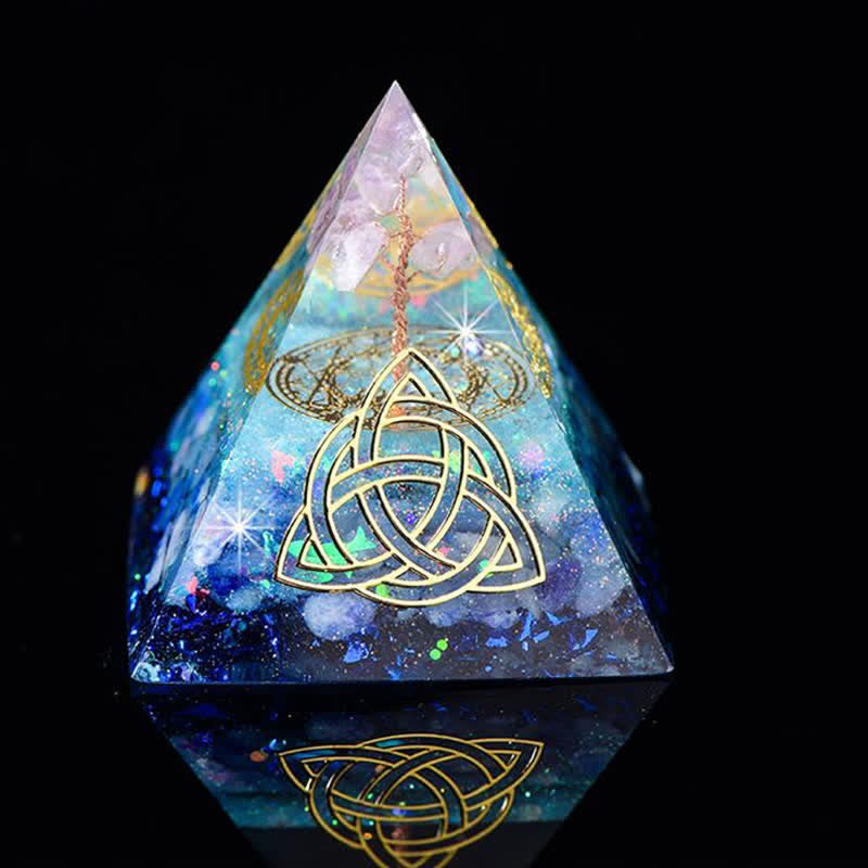 Olivenorma 6cm Albero della vita Piramide di Orgone in Pietra Naturale