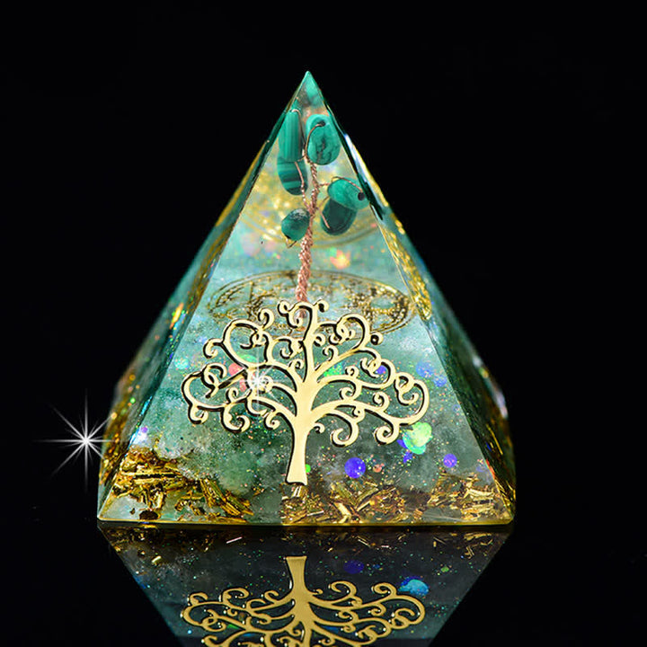 Olivenorma 6cm Albero della vita Piramide di Orgone in Pietra Naturale
