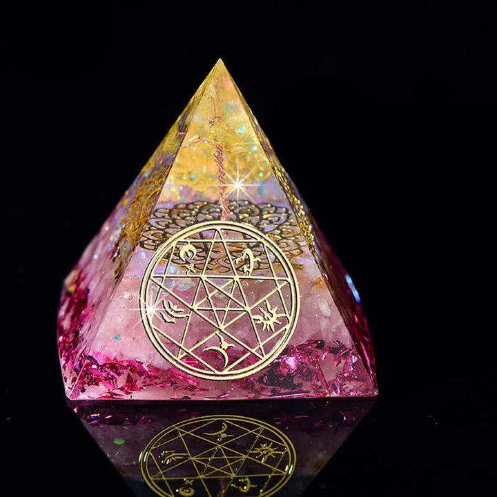 Olivenorma 6cm Albero della vita Piramide di Orgone in Pietra Naturale
