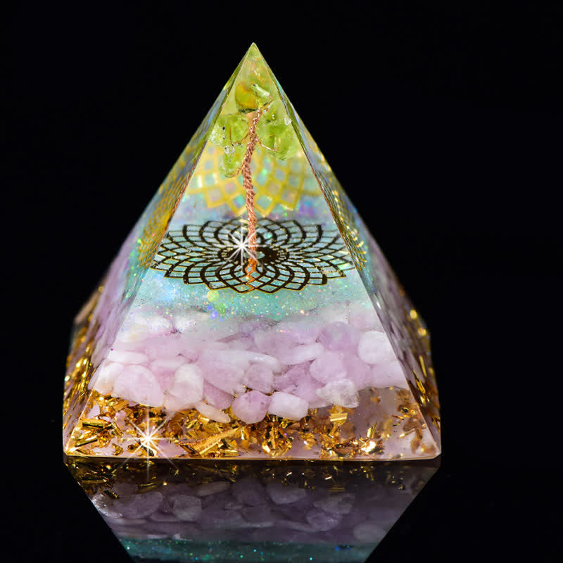 Olivenorma 6cm Albero della vita Piramide di Orgone in Pietra Naturale