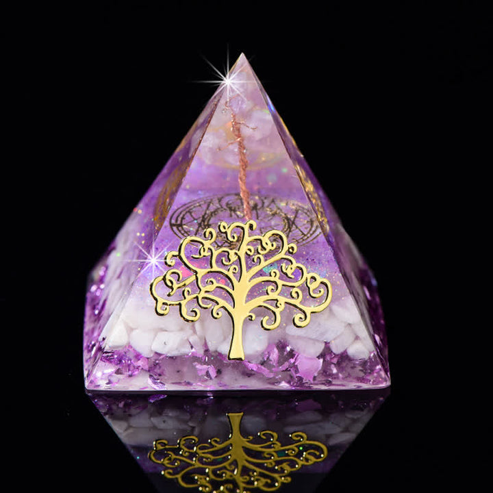 Olivenorma 6cm Albero della vita Piramide di Orgone in Pietra Naturale