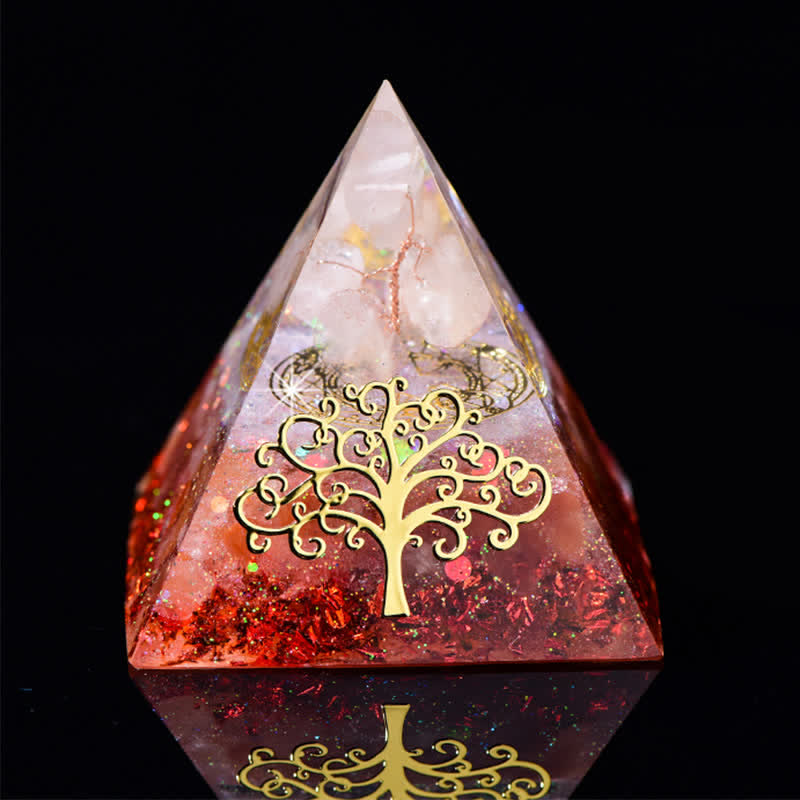 Olivenorma 6cm Albero della vita Piramide di Orgone in Pietra Naturale