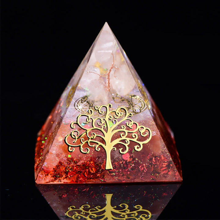 Olivenorma 6cm Albero della vita Piramide di Orgone in Pietra Naturale