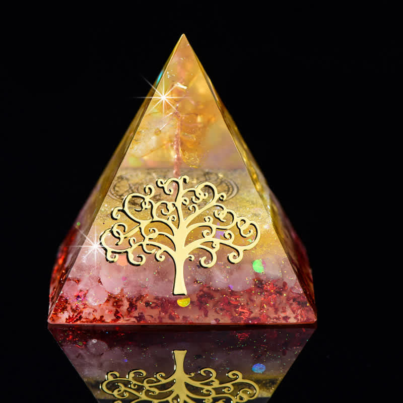 Olivenorma 6cm Albero della vita Piramide di Orgone in Pietra Naturale