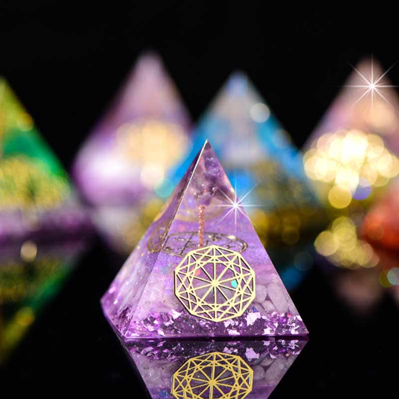 Olivenorma 6cm Albero della vita Piramide di Orgone in Pietra Naturale
