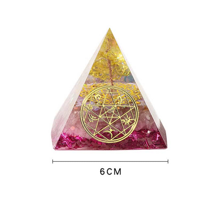 Olivenorma 6cm Albero della vita Piramide di Orgone in Pietra Naturale