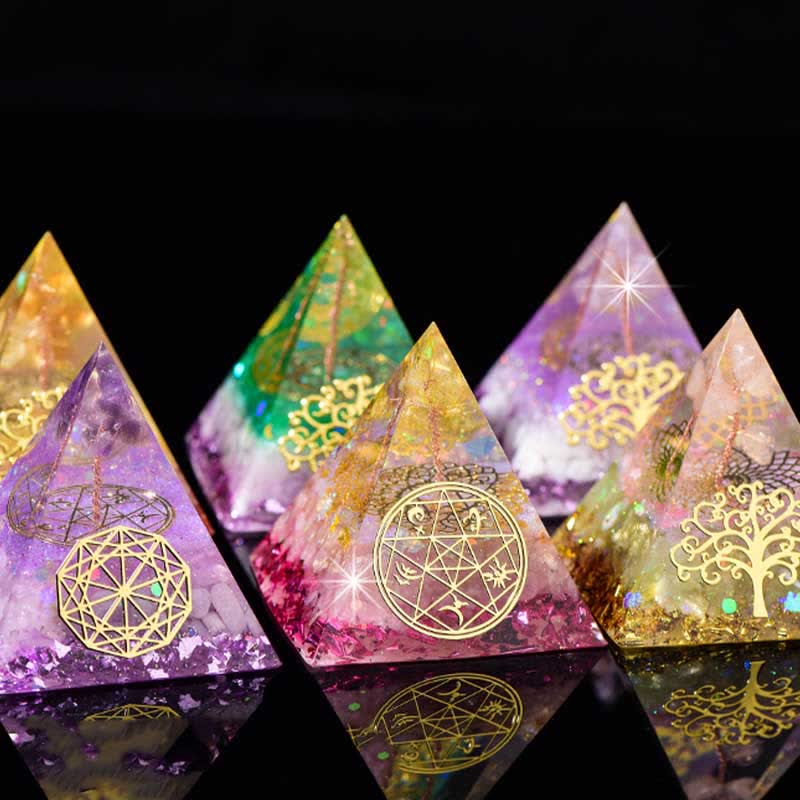 Olivenorma 6cm Albero della vita Piramide di Orgone in Pietra Naturale