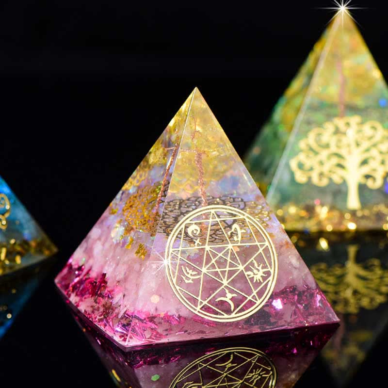 Olivenorma 6cm Albero della vita Piramide di Orgone in Pietra Naturale
