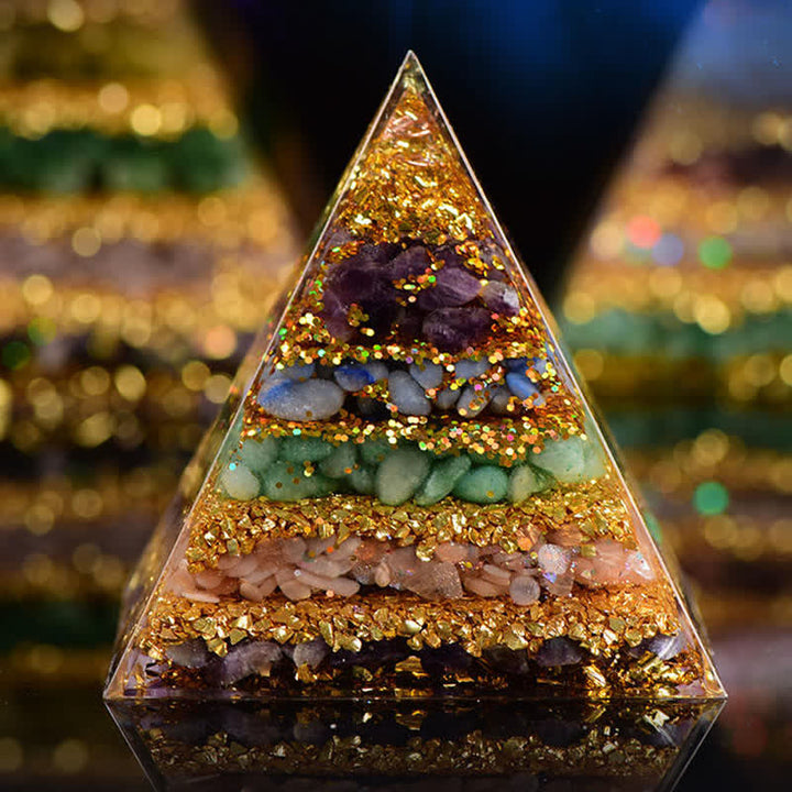 Olivenorma "Protezione completa" Piramide di Orgone in Pietra Naturale 