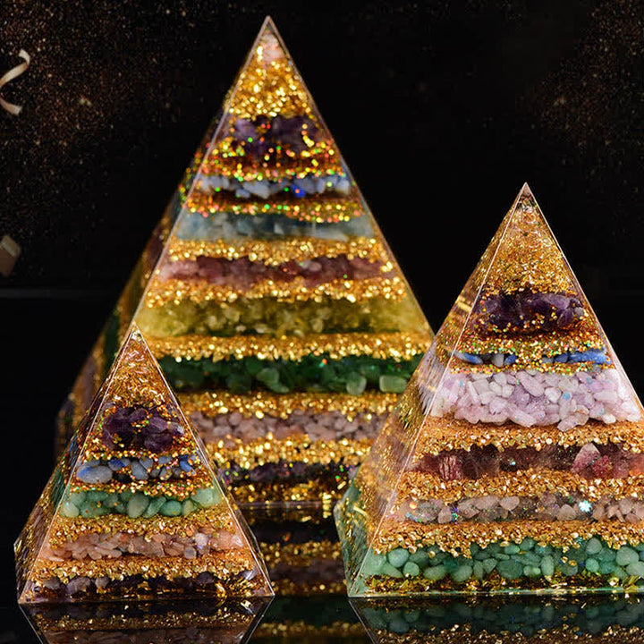 Olivenorma "Protezione completa" Piramide di Orgone in Pietra Naturale 