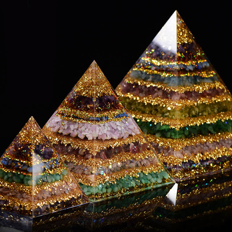 Olivenorma "Protezione completa" Piramide di Orgone in Pietra Naturale 