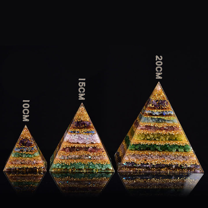 Olivenorma "Protezione completa" Piramide di Orgone in Pietra Naturale 