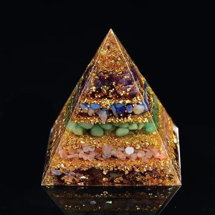Olivenorma "Protezione completa" Piramide di Orgone in Pietra Naturale 