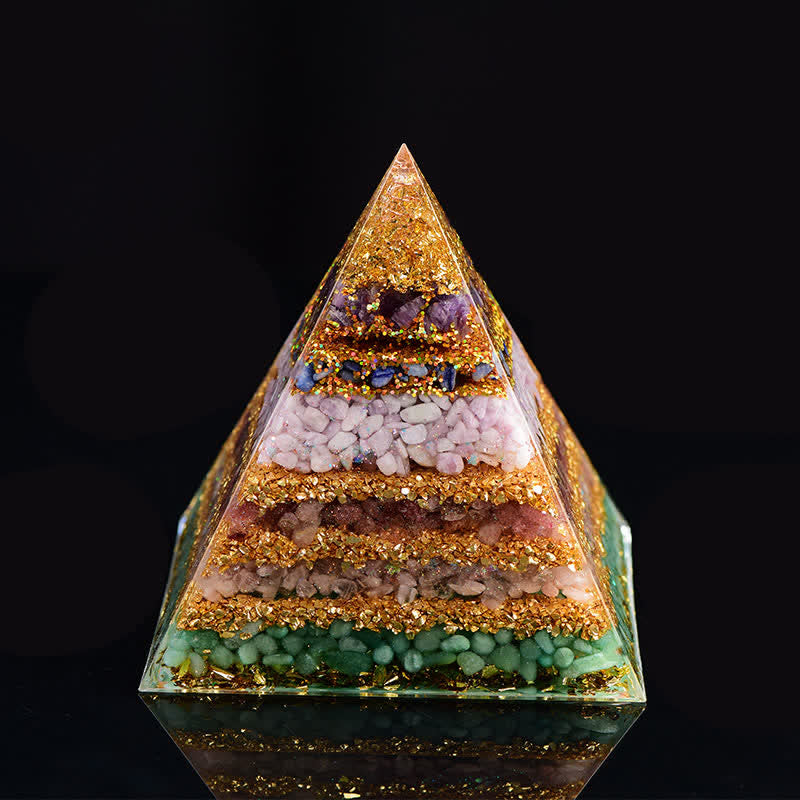 Olivenorma "Protezione completa" Piramide di Orgone in Pietra Naturale 