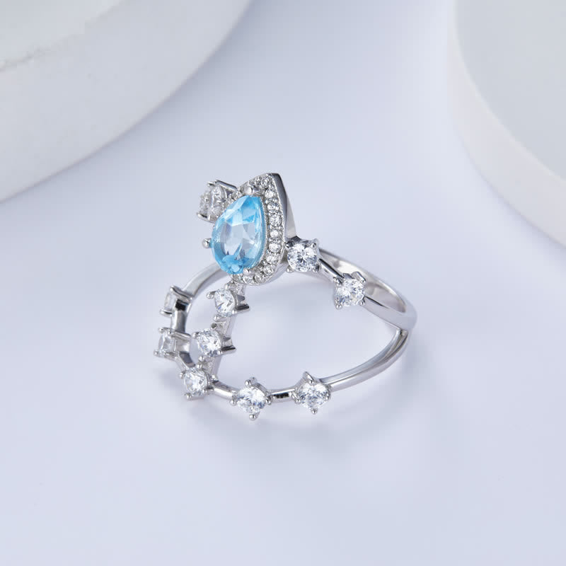 Anello Olivenorma in argento 925 con topazio naturale