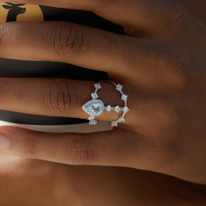 Anello Olivenorma in argento 925 con topazio naturale