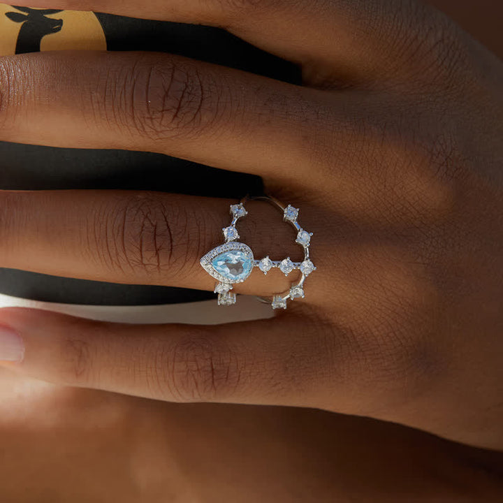 Anello Olivenorma in argento 925 con topazio naturale