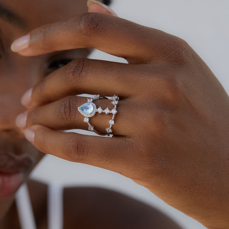 Anello Olivenorma in argento 925 con topazio naturale