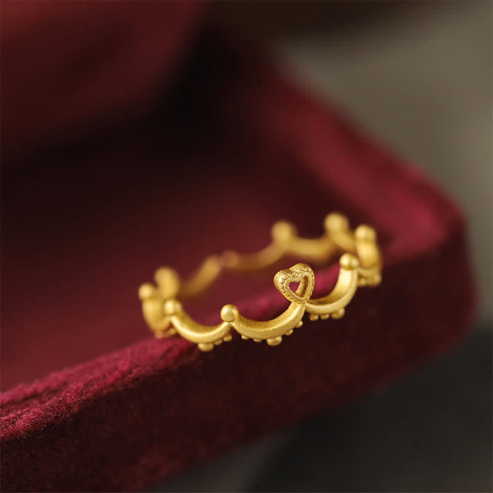 Anello a doppio strato con corona a onda in opale naturale Olivenorma