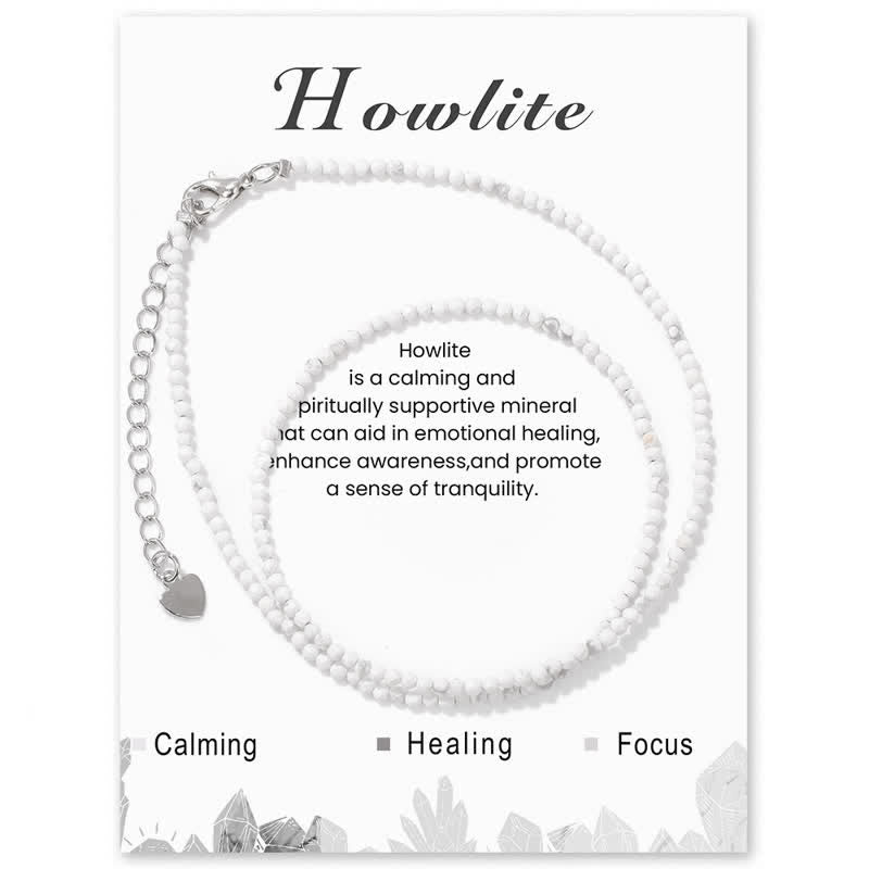 Collana con clavicola sottile in perline di pietra di Olivenorma Card
