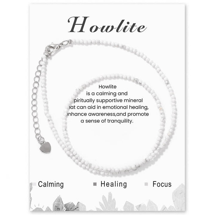 Collana con clavicola sottile in perline di pietra di Olivenorma Card