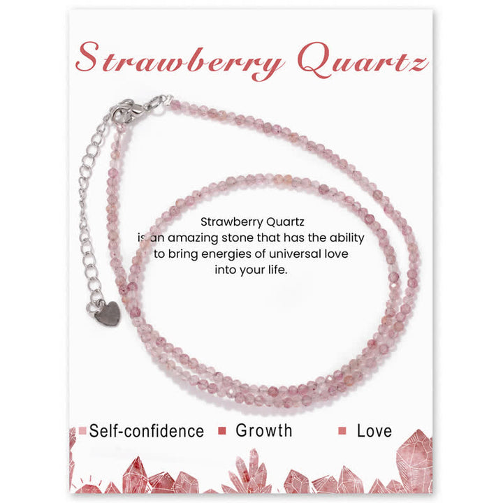 Collana con clavicola sottile in perline di pietra di Olivenorma Card
