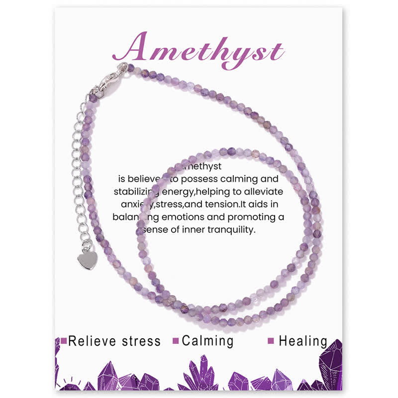 Collana con clavicola sottile in perline di pietra di Olivenorma Card