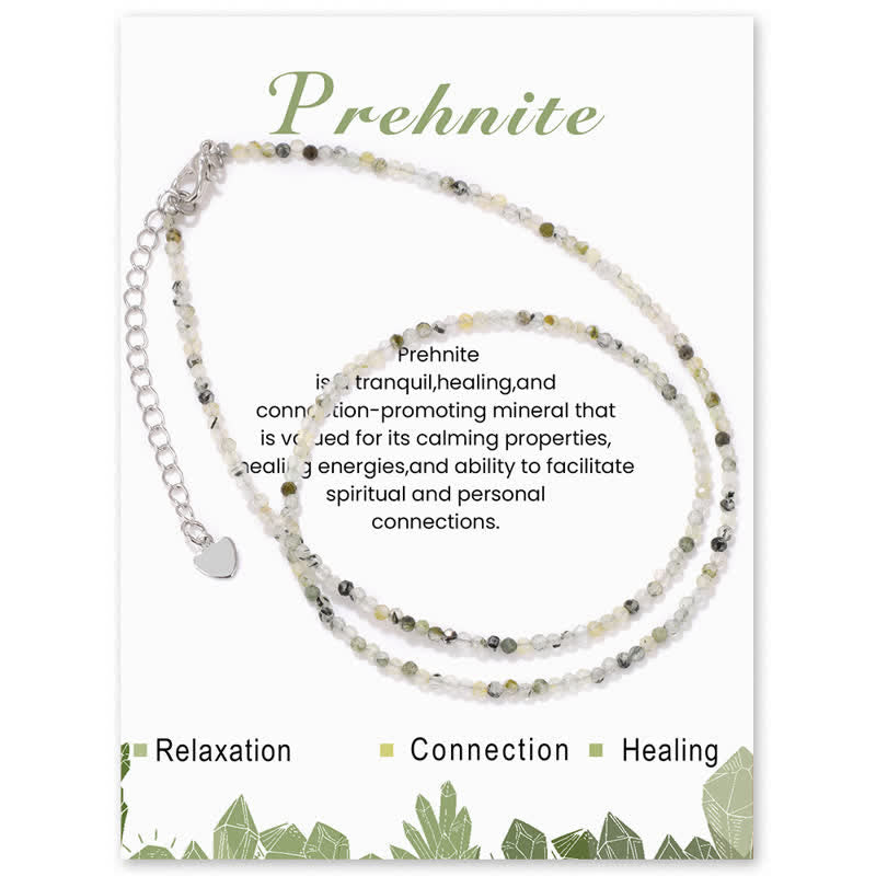 Collana con clavicola sottile in perline di pietra di Olivenorma Card