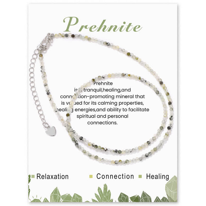 Collana con clavicola sottile in perline di pietra di Olivenorma Card