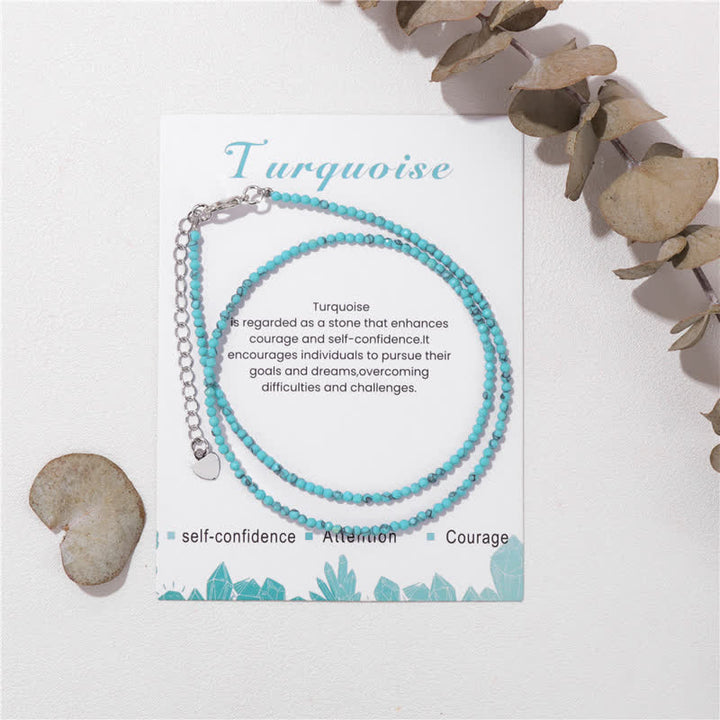 Collana con clavicola sottile in perline di pietra di Olivenorma Card