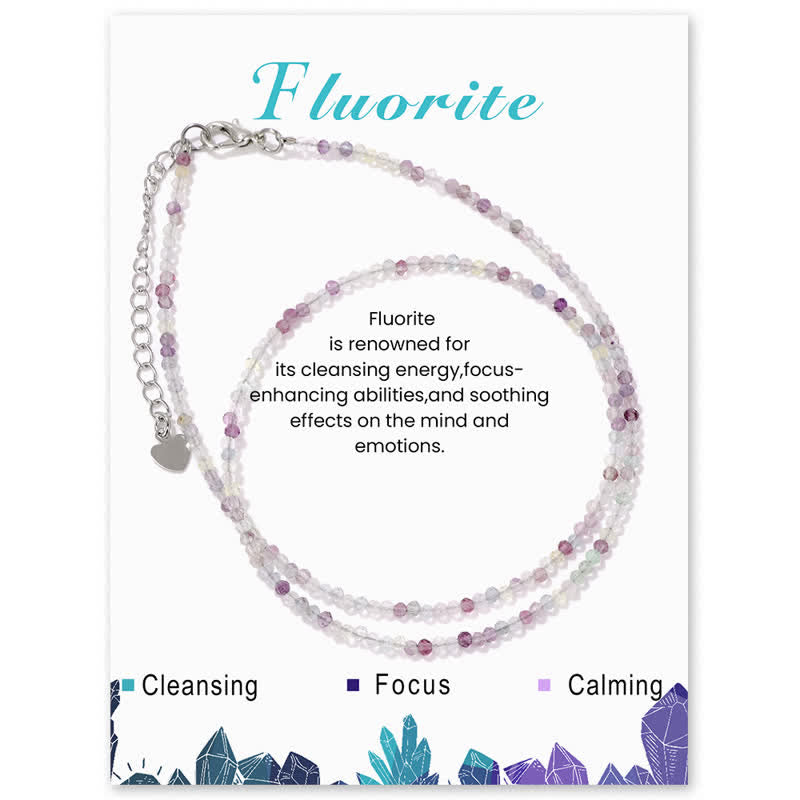 Collana con clavicola sottile in perline di pietra di Olivenorma Card