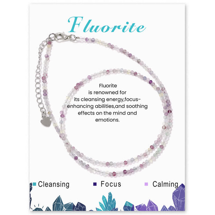 Collana con clavicola sottile in perline di pietra di Olivenorma Card