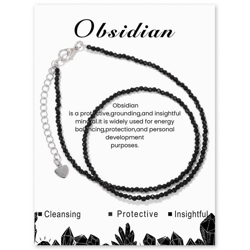 Collana con clavicola sottile in perline di pietra di Olivenorma Card