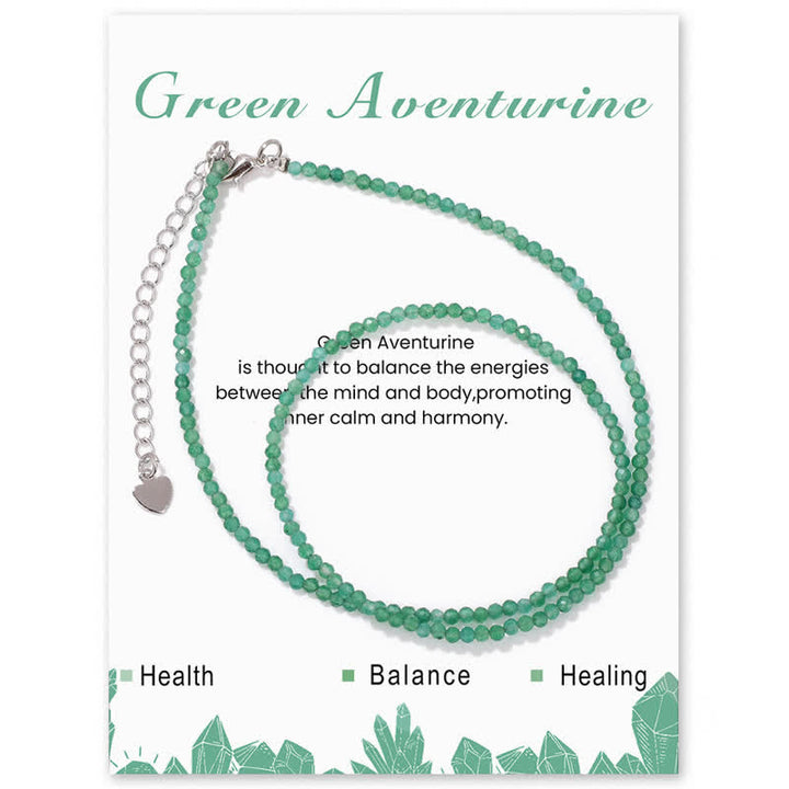 Collana con clavicola sottile in perline di pietra di Olivenorma Card
