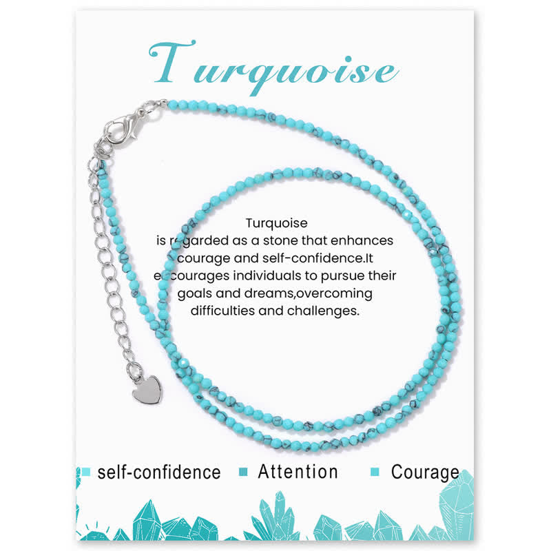 Collana con clavicola sottile in perline di pietra di Olivenorma Card