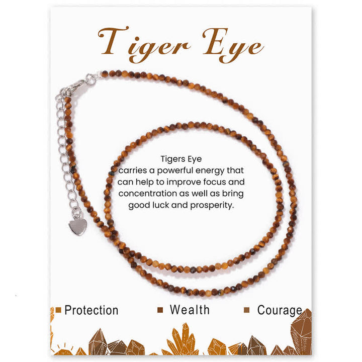 Collana con clavicola sottile in perline di pietra di Olivenorma Card