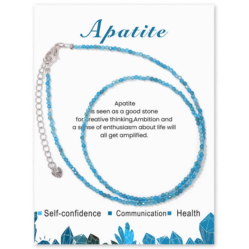 Collana con clavicola sottile in perline di pietra di Olivenorma Card