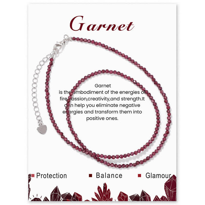 Collana con clavicola sottile in perline di pietra di Olivenorma Card