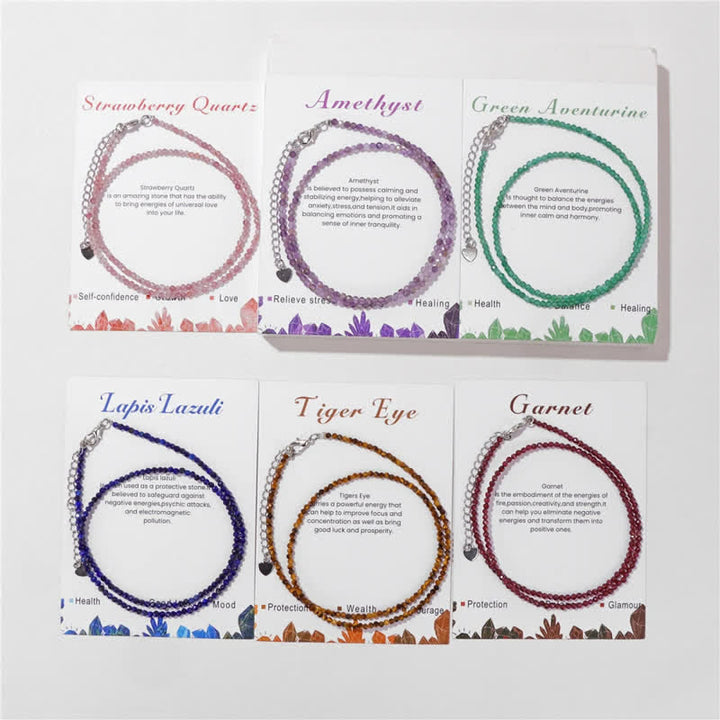 Collana con clavicola sottile in perline di pietra di Olivenorma Card