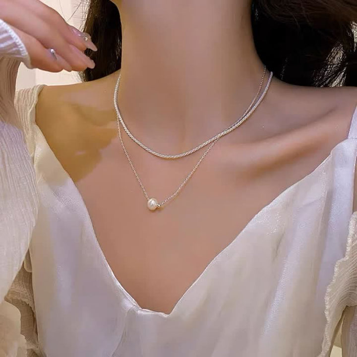 Collana con ciondolo a forma di cuore in zircone bianco opale Olivenorma