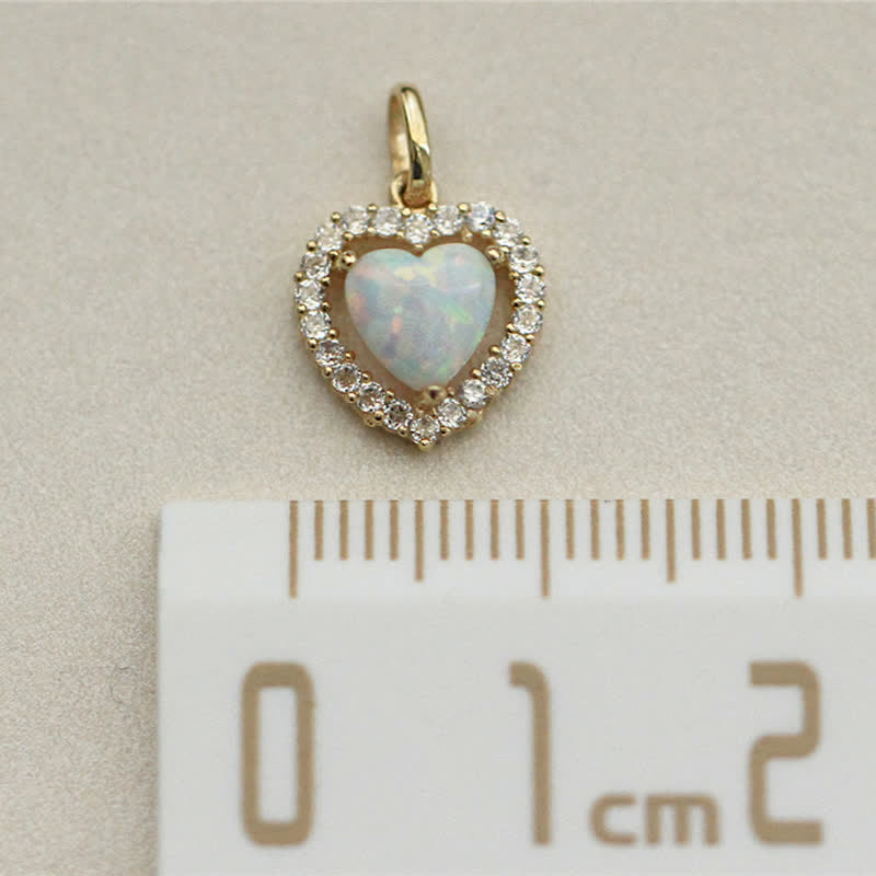 Collana con ciondolo a forma di cuore in zircone bianco opale Olivenorma