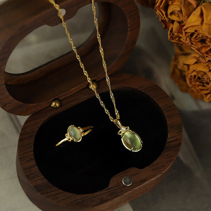 Collana con anello in peridoto naturale Olivenorma