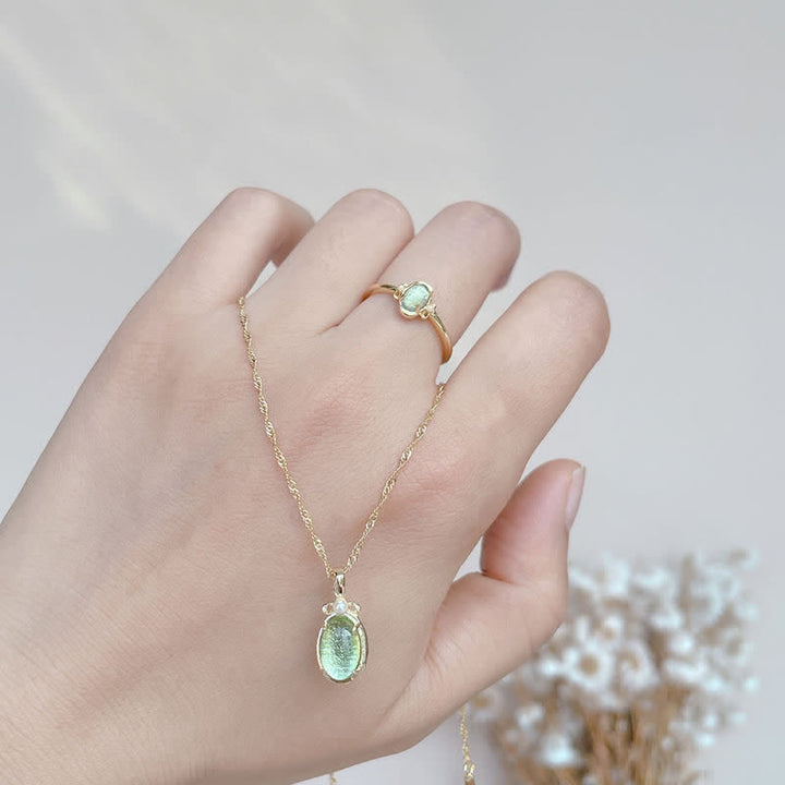 Collana con anello in peridoto naturale Olivenorma