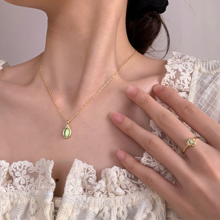 Collana con anello in peridoto naturale Olivenorma