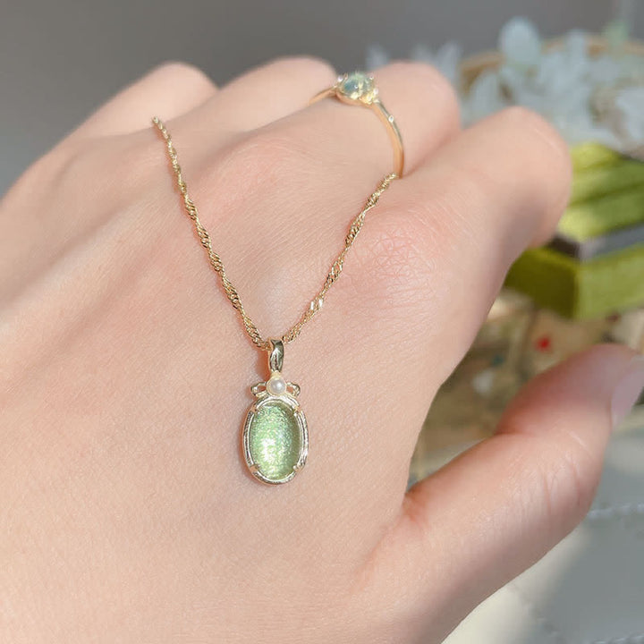 Collana con anello in peridoto naturale Olivenorma