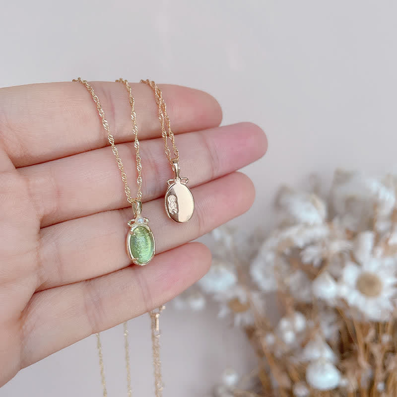 Collana con anello in peridoto naturale Olivenorma