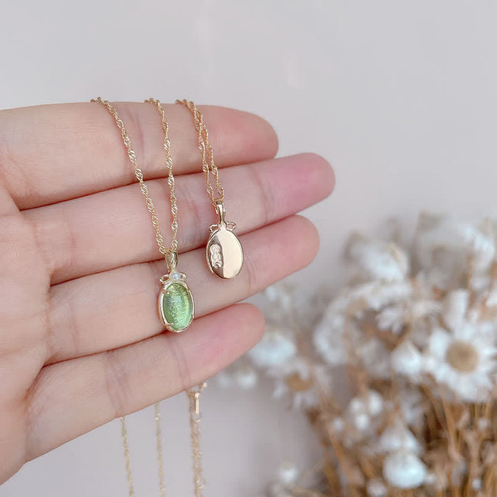 Collana con anello in peridoto naturale Olivenorma