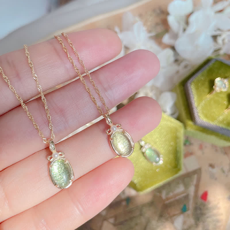 Collana con anello in peridoto naturale Olivenorma